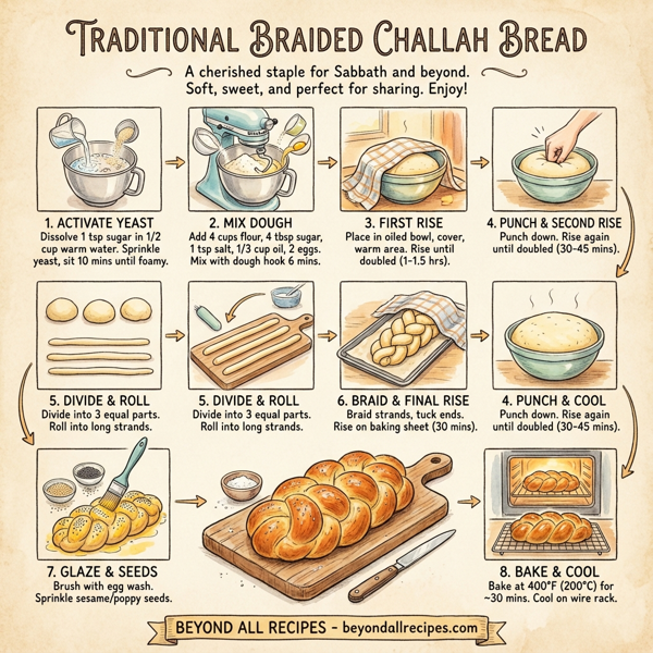Traditional Braided Challah Bread instructions