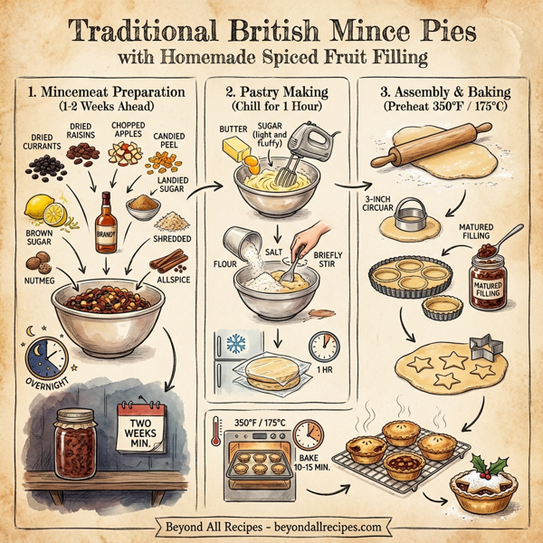 Traditional British Mince Pies with Homemade Spiced Fruit Filling instructions