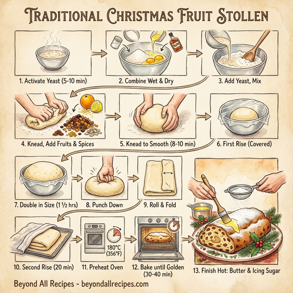 Traditional Christmas Fruit Stollen instructions