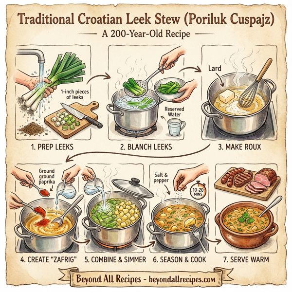 Traditional Croatian Leek Stew with Smoked Bacon instructions