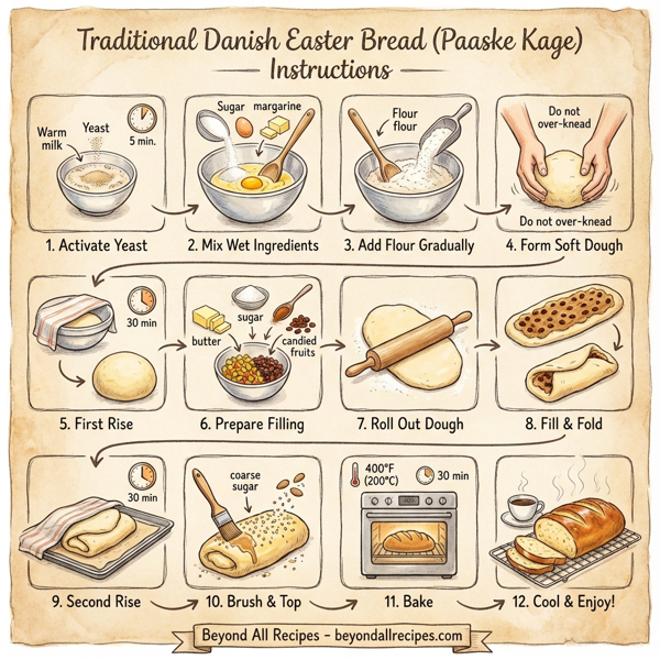 Traditional Danish Easter Bread (Paaske Kage) instructions