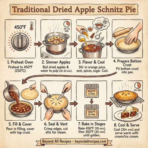 Traditional Dried Apple Schnitz Pie instructions