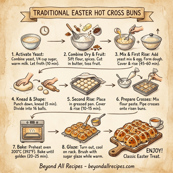 Traditional Easter Hot Cross Buns instructions