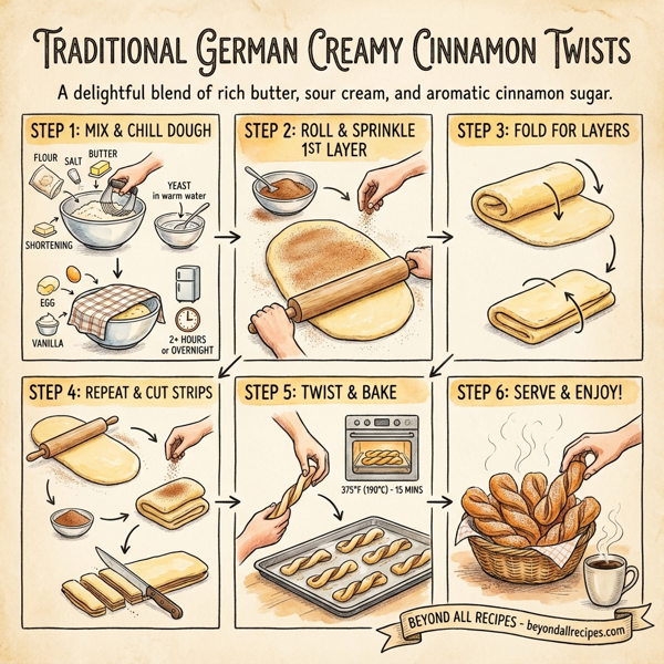 Traditional German Creamy Cinnamon Twists instructions