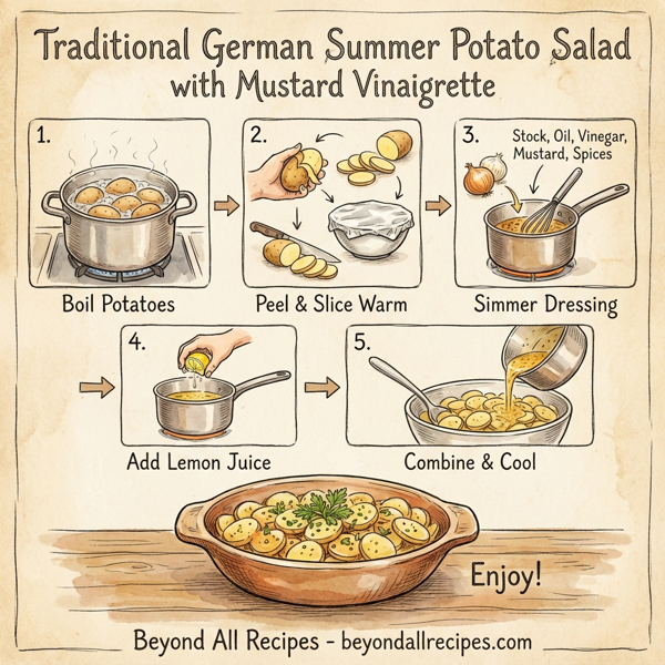 Traditional German Summer Potato Salad with Mustard Vinaigrette instructions