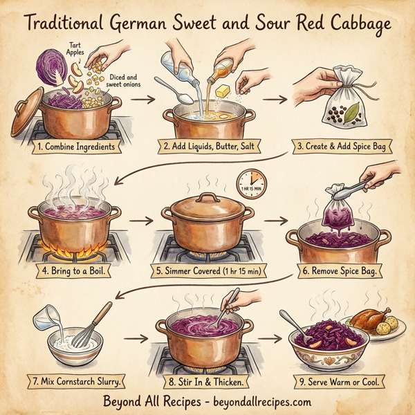 Traditional German Sweet and Sour Red Cabbage instructions
