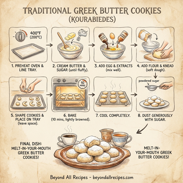 Traditional Greek Butter Cookies (Kourabiedes) instructions