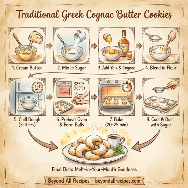 Traditional Greek Cognac Butter Cookies instructions