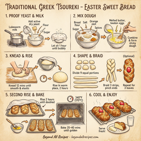 Traditional Greek Tsoureki - Easter Sweet Bread instructions