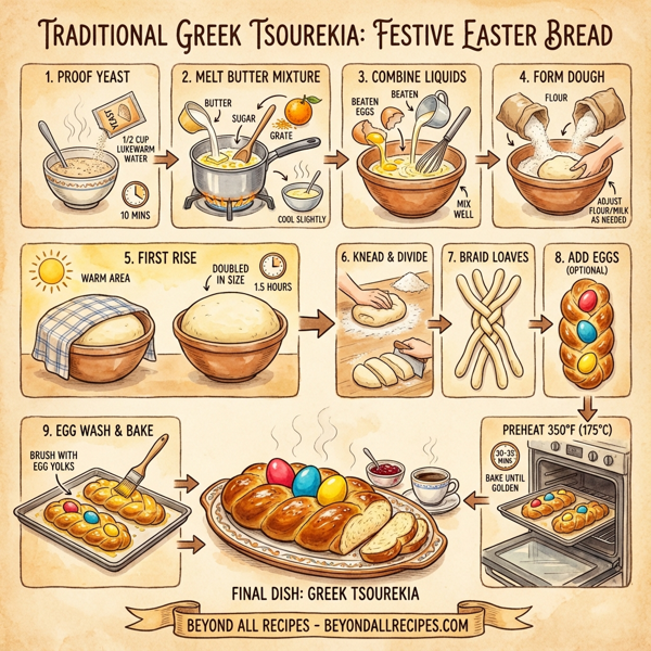 Traditional Greek Tsourekia: Festive Easter Bread instructions
