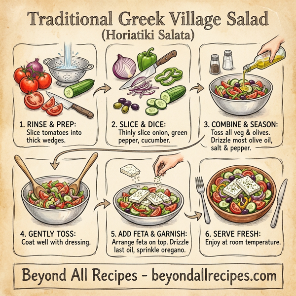 Traditional Greek Village Salad (Horiatiki Salata) instructions