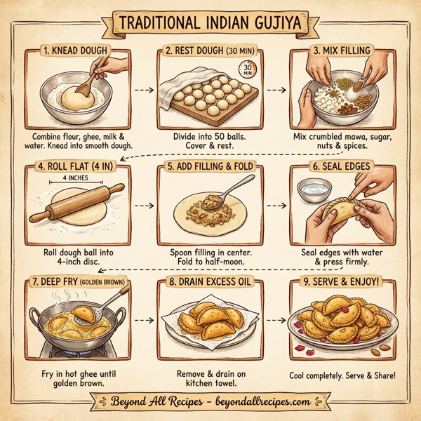 Traditional Indian Gujiya instructions