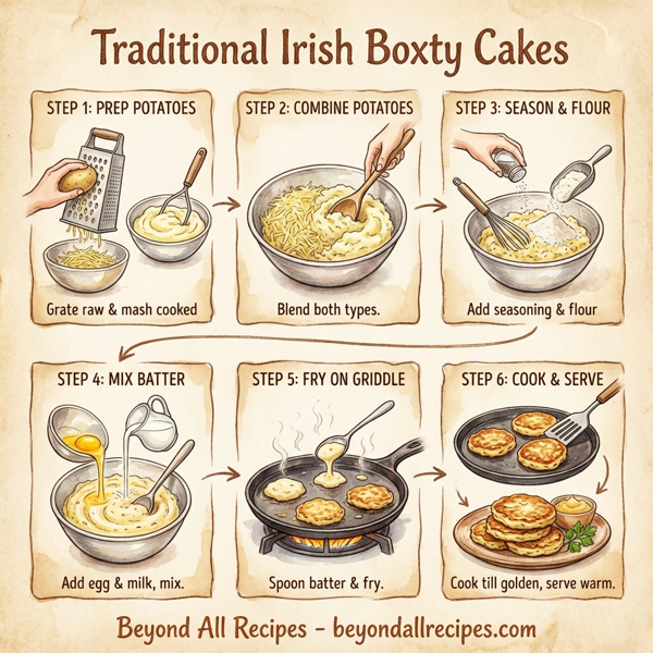 Traditional Irish Boxty Cakes instructions
