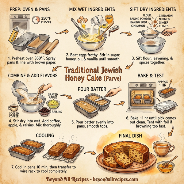 Traditional Jewish Honey Cake (Parve) instructions