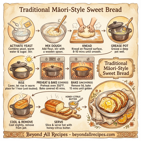 Traditional Māori-Style Sweet Bread instructions
