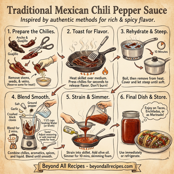 Traditional Mexican Chili Pepper Sauce instructions