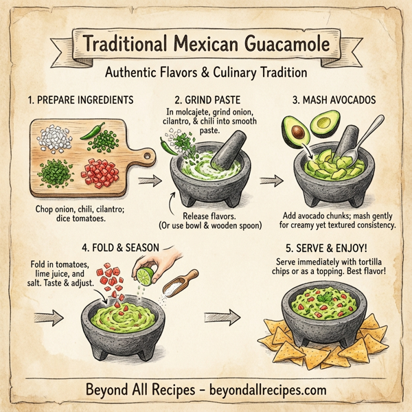 Traditional Mexican Guacamole with Authentic Flavors instructions