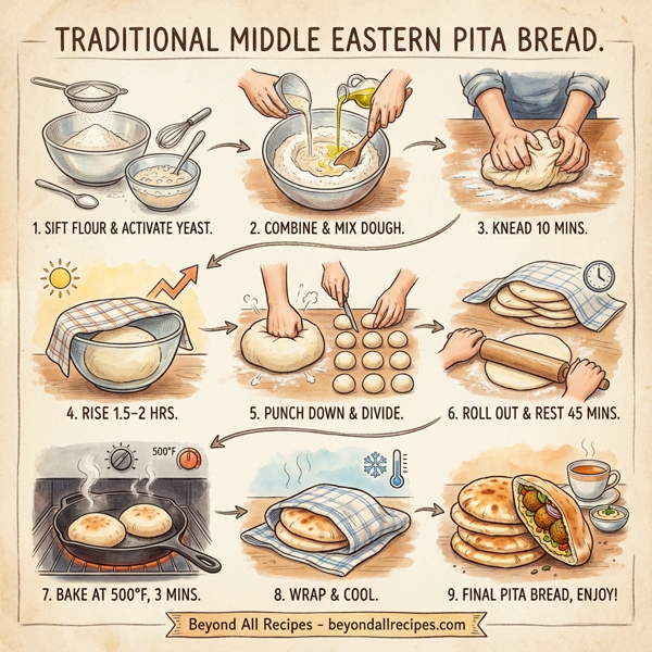 Traditional Middle Eastern Pita Bread instructions