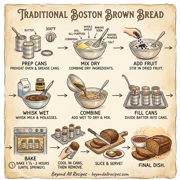 Traditional New England Boston Brown Bread instructions