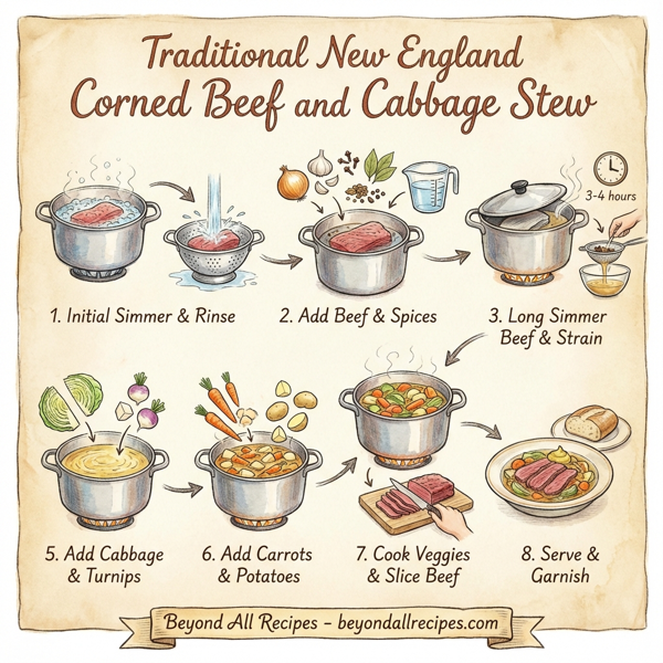 Traditional New England Corned Beef and Cabbage Stew instructions