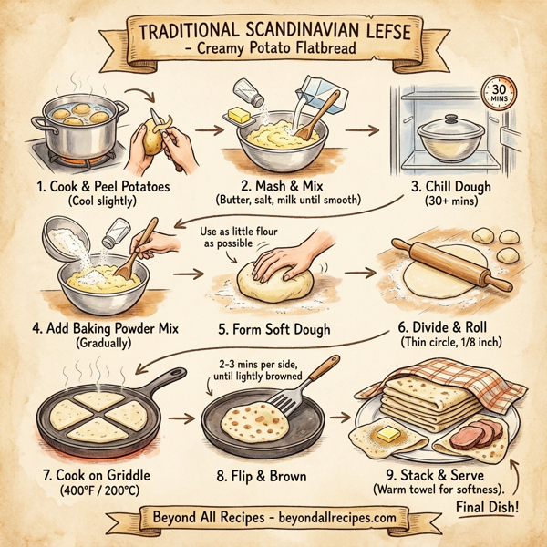 Traditional Scandinavian Lefse - Creamy Potato Flatbread instructions