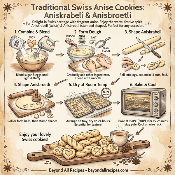 Traditional Swiss Anise Cookies (Aniskrabeli & Anisbroetli) instructions