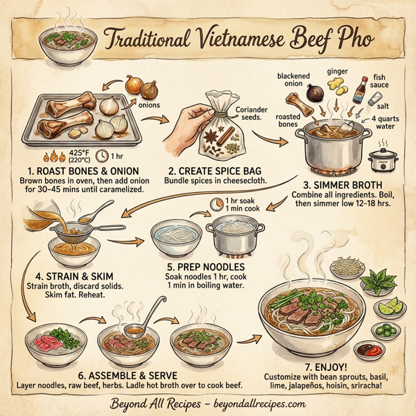 Traditional Vietnamese Beef Pho instructions