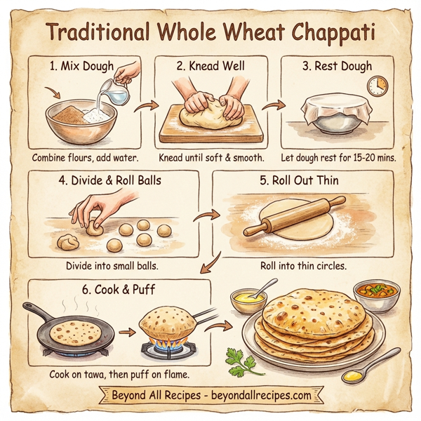 Traditional Whole Wheat Chappati instructions