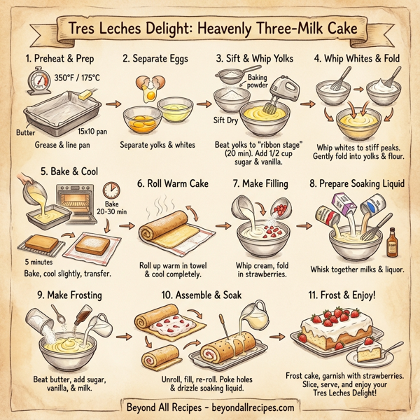 Tres Leches Delight: Heavenly Three-Milk Cake instructions