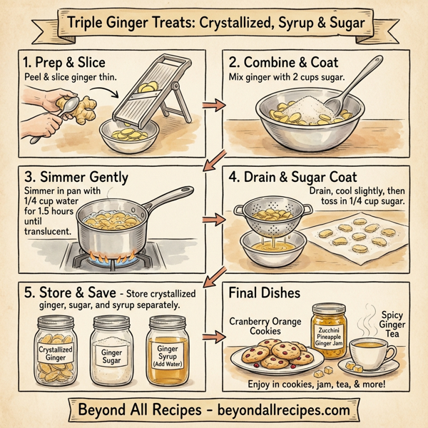 Triple Ginger Treats: Crystallized Ginger, Ginger Syrup & Ginger Sugar instructions