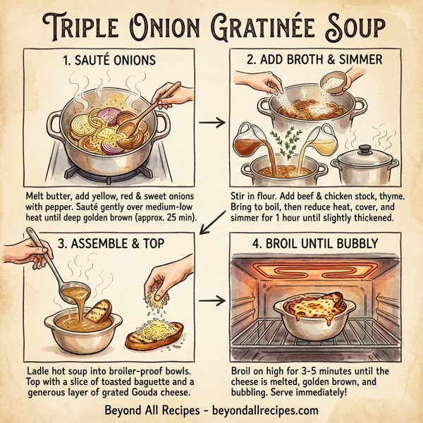 Triple Onion Gratinée Soup instructions