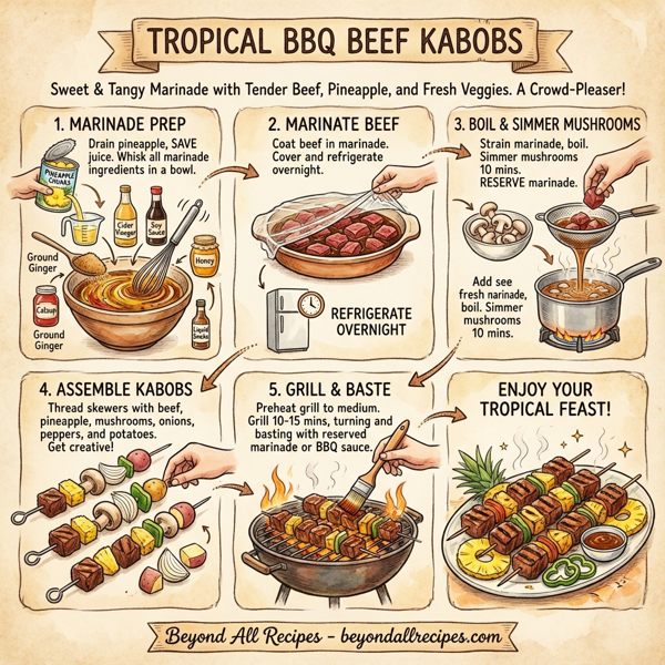 Tropical BBQ Beef Kabobs instructions