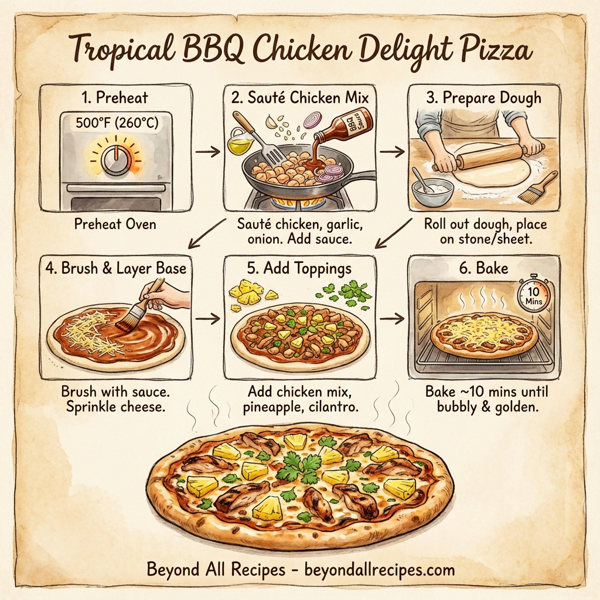 Tropical BBQ Chicken Delight Pizza instructions