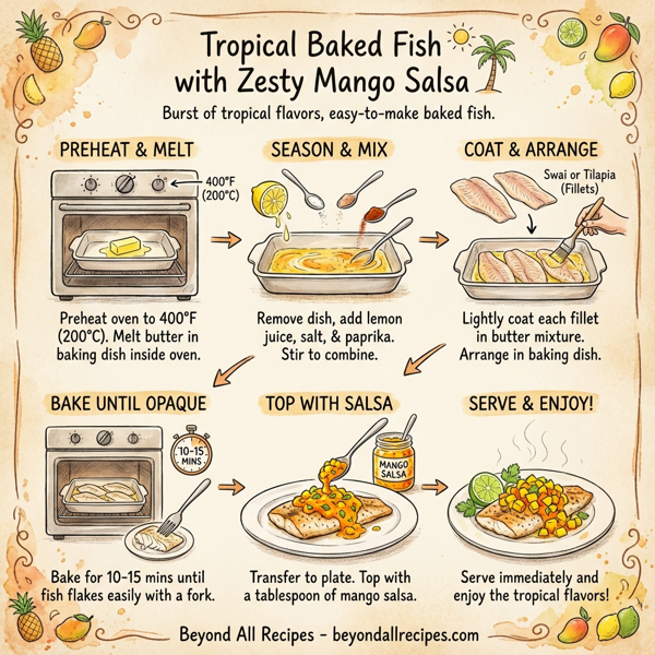 Tropical Baked Fish with Zesty Mango Salsa instructions