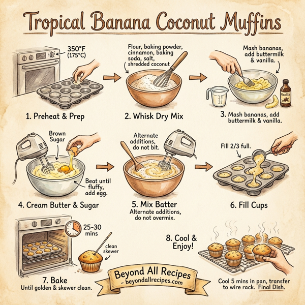 Tropical Banana Coconut Muffins instructions