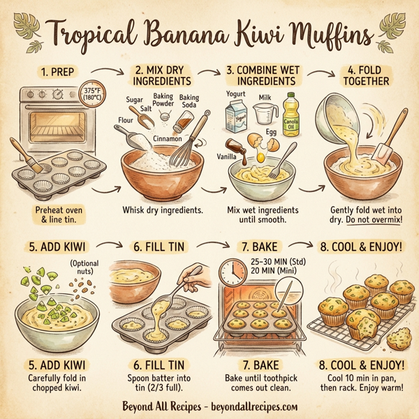 Tropical Banana Kiwi Muffins instructions