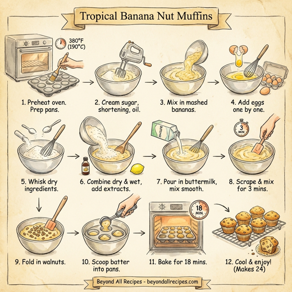 Tropical Banana Nut Muffins instructions