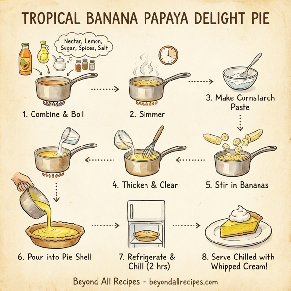 Tropical Banana Papaya Delight Pie instructions