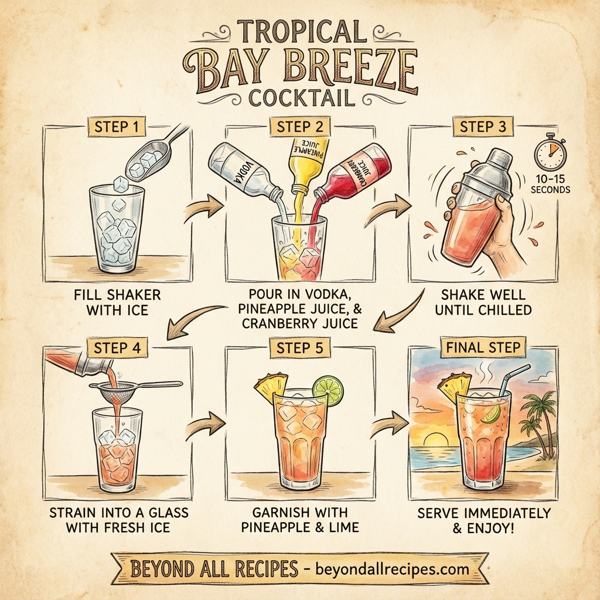 Tropical Bay Breeze Cocktail instructions