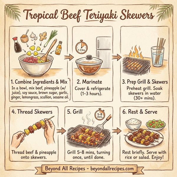 Tropical Beef Teriyaki Skewers instructions