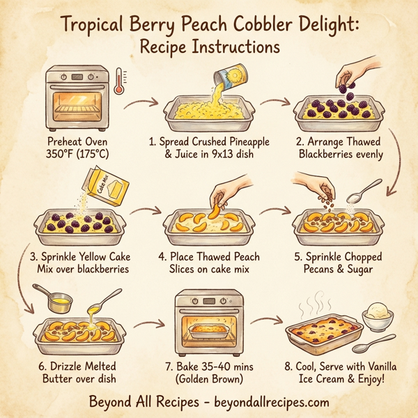Tropical Berry Peach Cobbler Delight instructions