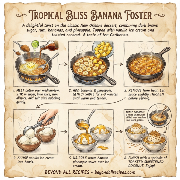 Tropical Bliss Banana Foster instructions