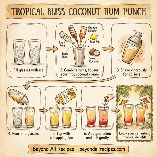 Tropical Bliss Coconut Rum Punch instructions