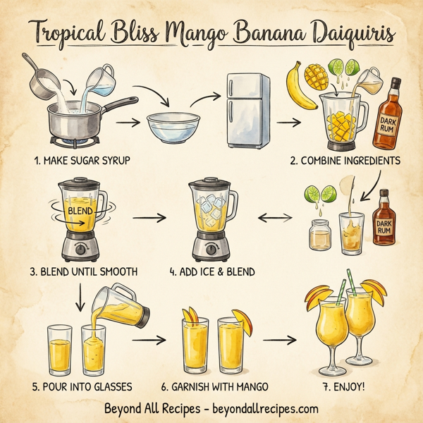 Tropical Bliss Mango Banana Daiquiris instructions