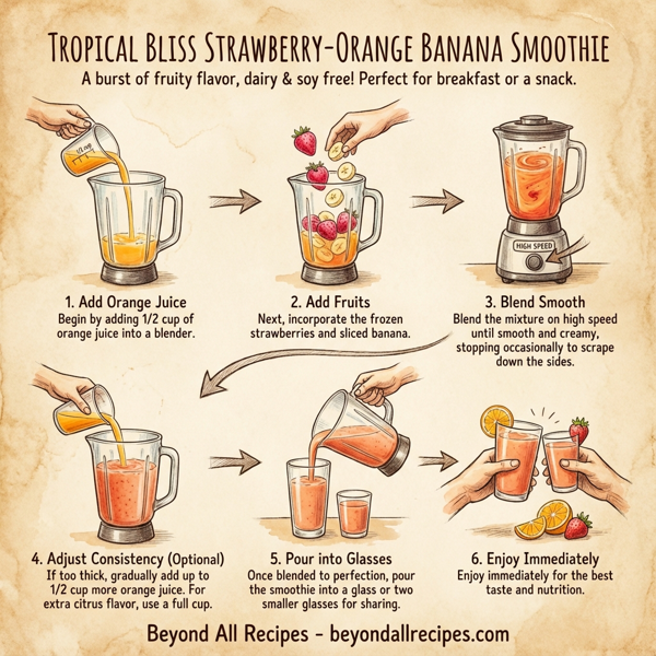Tropical Bliss Strawberry-Orange Banana Smoothie instructions
