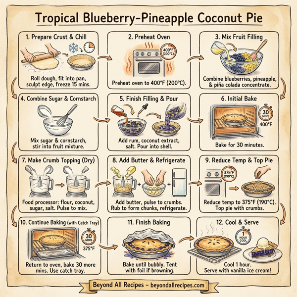 Tropical Blueberry-Pineapple Coconut Pie instructions