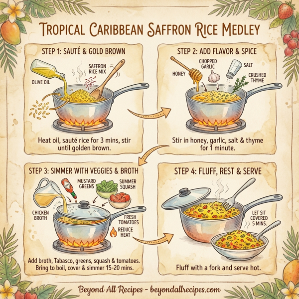 Tropical Caribbean Saffron Rice Medley instructions