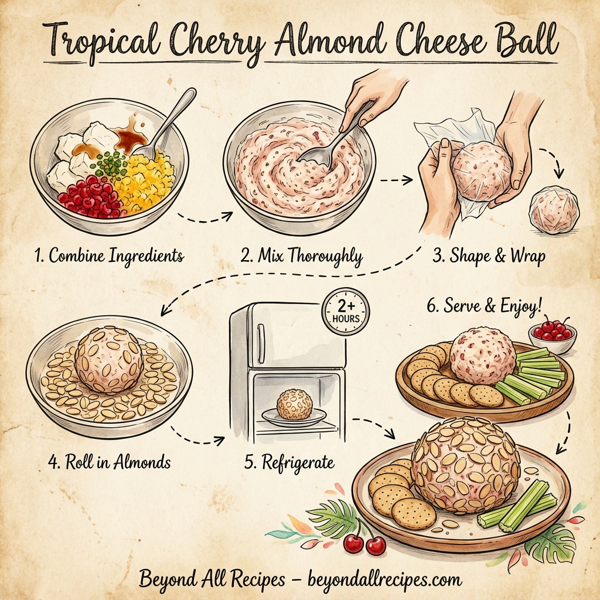 Tropical Cherry Almond Cheese Ball instructions