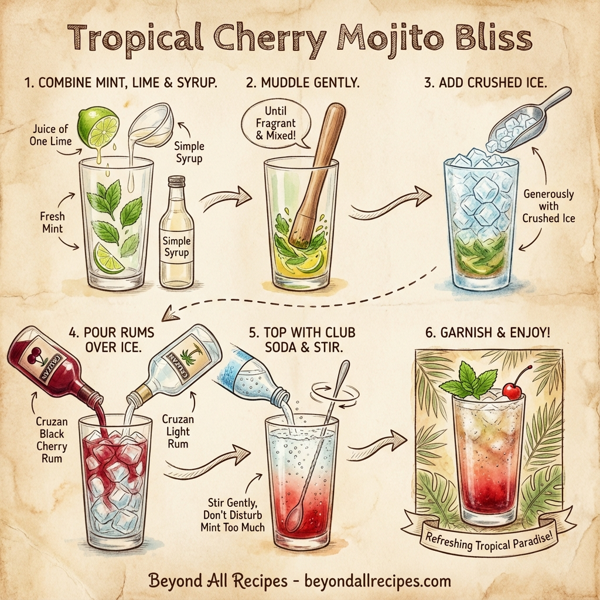 Tropical Cherry Mojito Bliss instructions