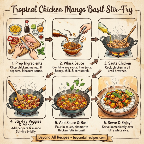 Tropical Chicken Mango Basil Stir-Fry instructions